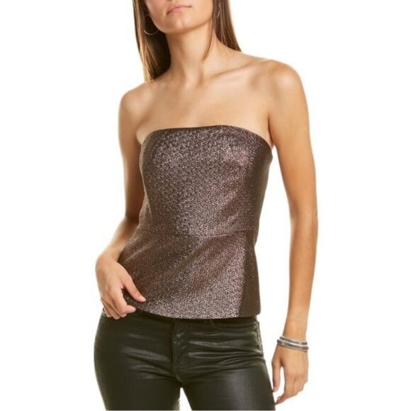 RAMY BROOK Estrella Strapless Cocktail Top in  Holiday Blush Size 14 - Picture 1 of 7